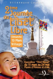 Affiche 2ème Journée du Tibet Libre 13.03.2016 et exposition Tibet-Népal 11.03 au 24.05.2016